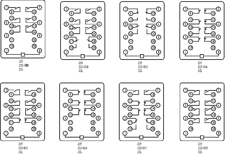 JZY-213中间继电器接线图图