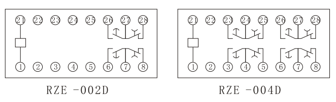 RZE-D内部接线图（正视图）