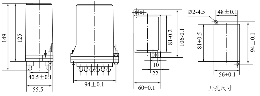 DZJ-12外形尺寸及开孔尺寸图