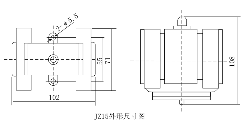 JZ15-44外形及开孔尺寸图