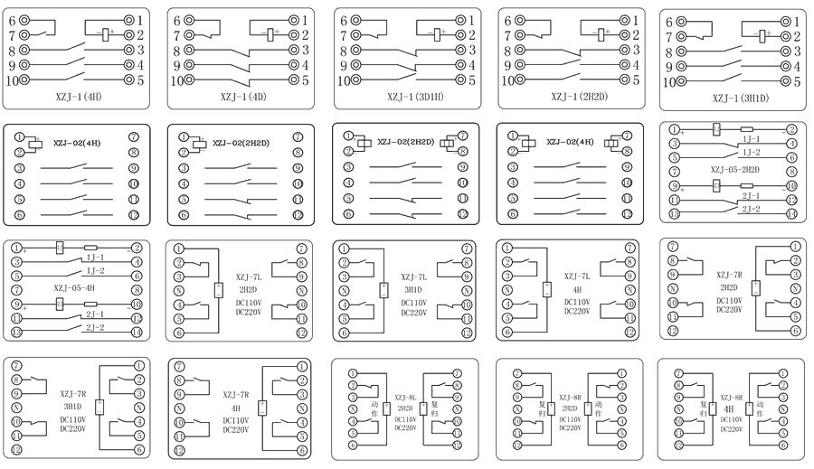 XZJ-1-4D/DC220V内部接线图