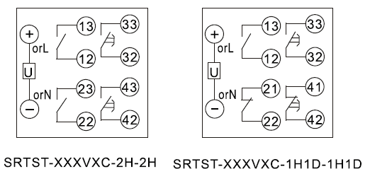 SRTST-110VDC-2H-2H-D内部接线图