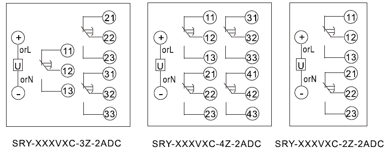 SRY-220VAC-4Z-2ADC内部接线图