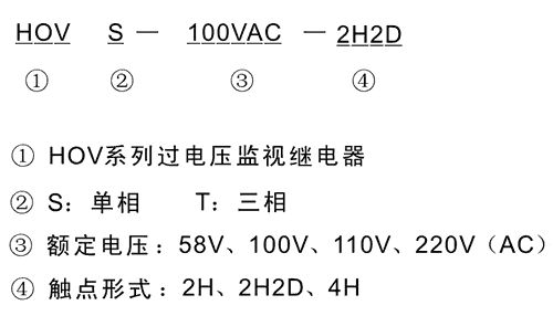 HOVT-100VAC-2H2D型号及其含义